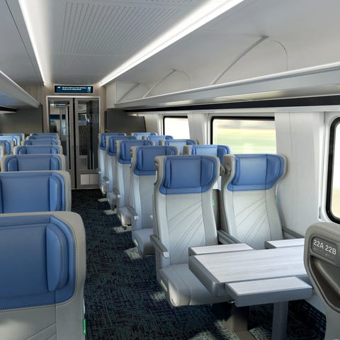 Rendering of coach seating in Amtrak's new Airo ca