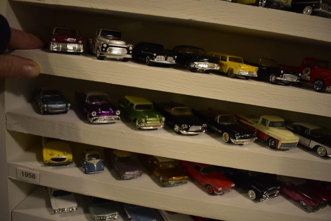 A few of the 1/64 scale toy car replicas in the Alex Tanford collection.
