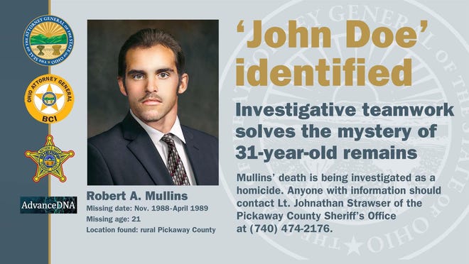 A poster featuring Robert Mullins of Columbus, Ohio. Remains were found in Ohio on Nov. 1, 1991. Investigators spent years trying to identify them and were finally able to 31 years later.