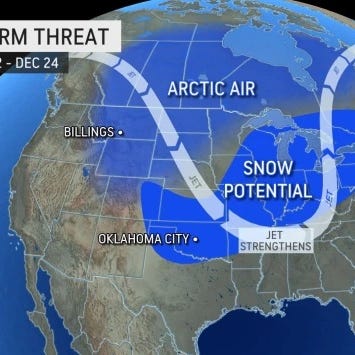The likelihood is increasing for a major snowstorm in the days ahead of Christmas, according to AccuWeather forecasters.