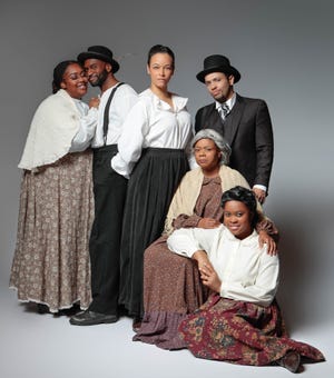 From left, Ariel Blue, Michael Knowles, Renata Eastlick, Donovan Whitney, Sieglinda Fox and Carmi Harris star in the Westcoast Black Theatre Troupe production of ‘Flyin’ West” by Pearl Cleage.