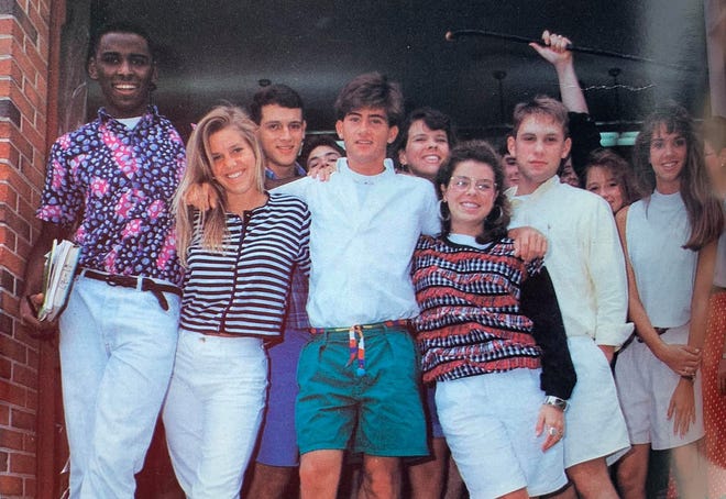 Reico Hopewell with his classmates in drama club at Bearden High School in the early 1990s.