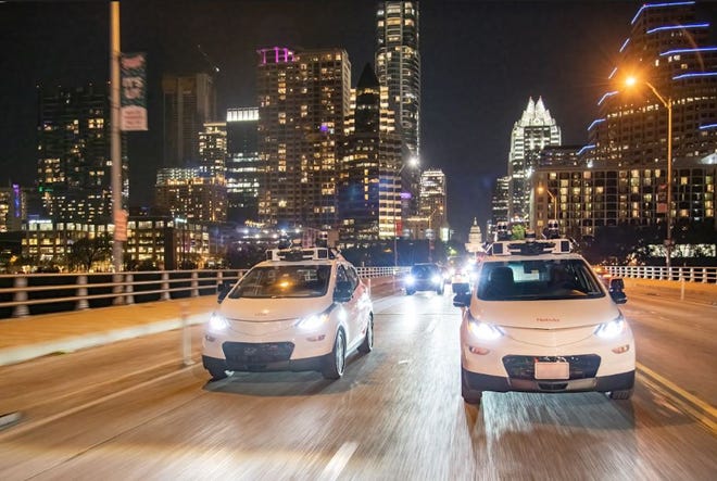 A Cruise vehicle is driving in Austin after the autonomous vehicle company expanded its driverless robotaxi services here.
