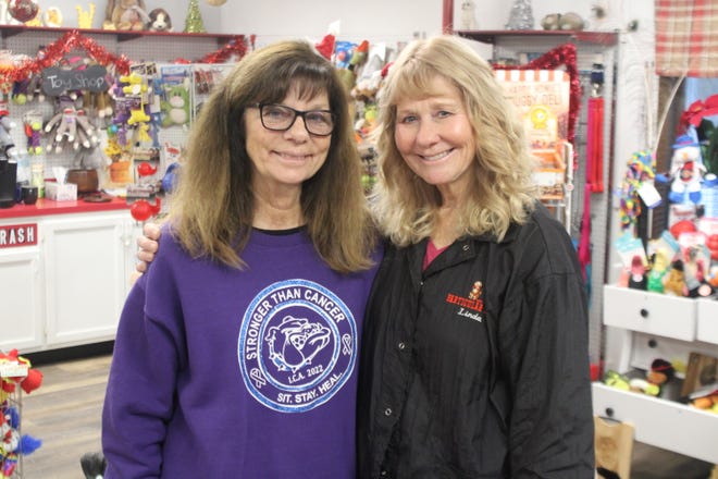 Ionia Community Awareness President Diane Grummet (left) and Particular Pets owner Linda McPherson pose for a photo.