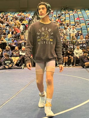 Hesperia’s Paulo Valdez, a sophomore, took first place in the 106-pound division at the 2022 Dollamur Reno Tournament of Champions.