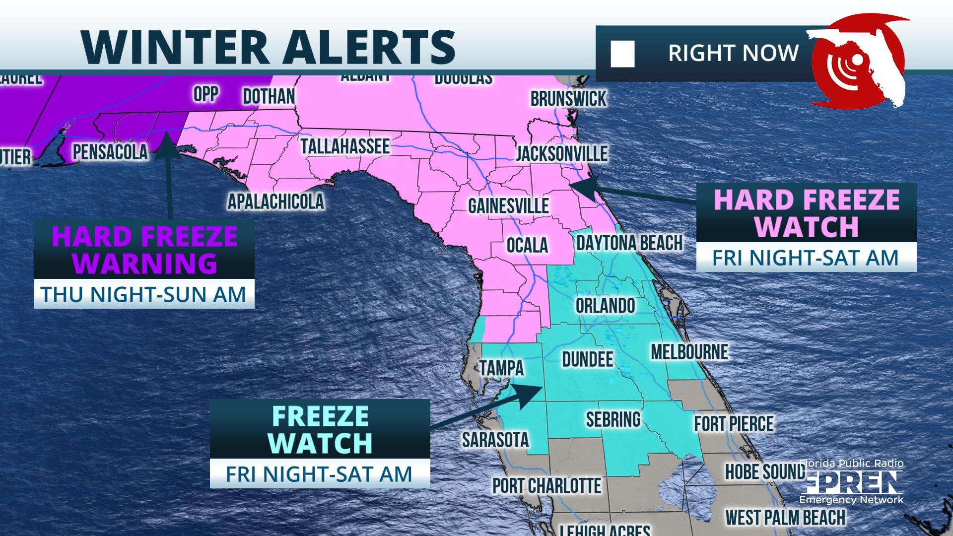 Florida faces arctic cold front, freezing temperatures for Christmas