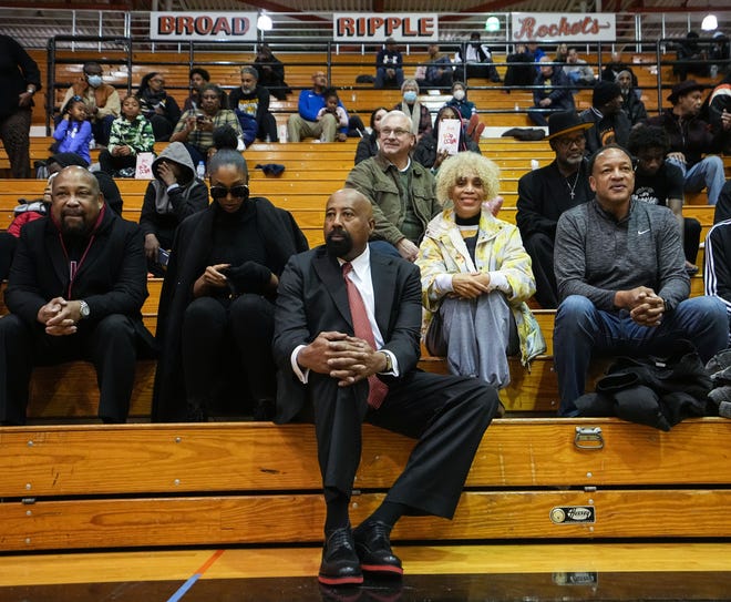 Indiana University head basketball coach Mike Woodson watches the game against the Crispus Attucks Tigers and Shortridge Blue Devils on Tuesday, Dec. 27, 2022  at Broad Ripple High School in Indianapolis. The Crispus Attucks Tigers defeated the Shortridge Blue Devils, 71-53, in the IPS Showcase Classic. 