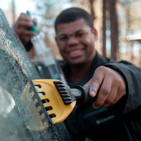 Icy windshields are a common winter hassle.