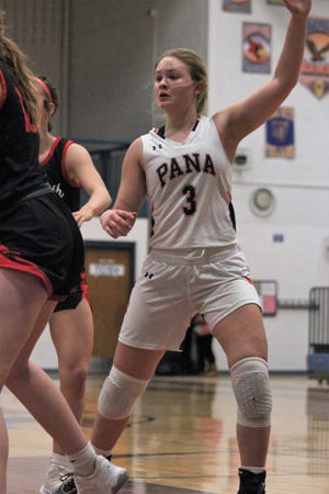 Pana senior Anna Beyers works to get open against Heyworth during the Riverton Christmas Classic at the Hawk Center on Tuesday, Dec. 27, 2022.