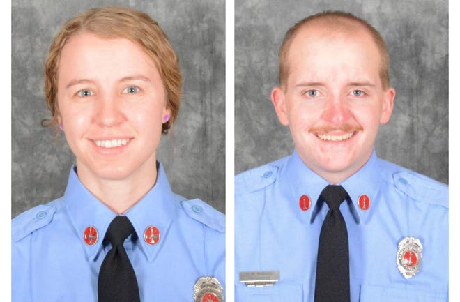 Hendersonville Fire Department firefighters Riley Fore, left, and Dylan Williams were recently honored at the Department's annual awards ceremony.