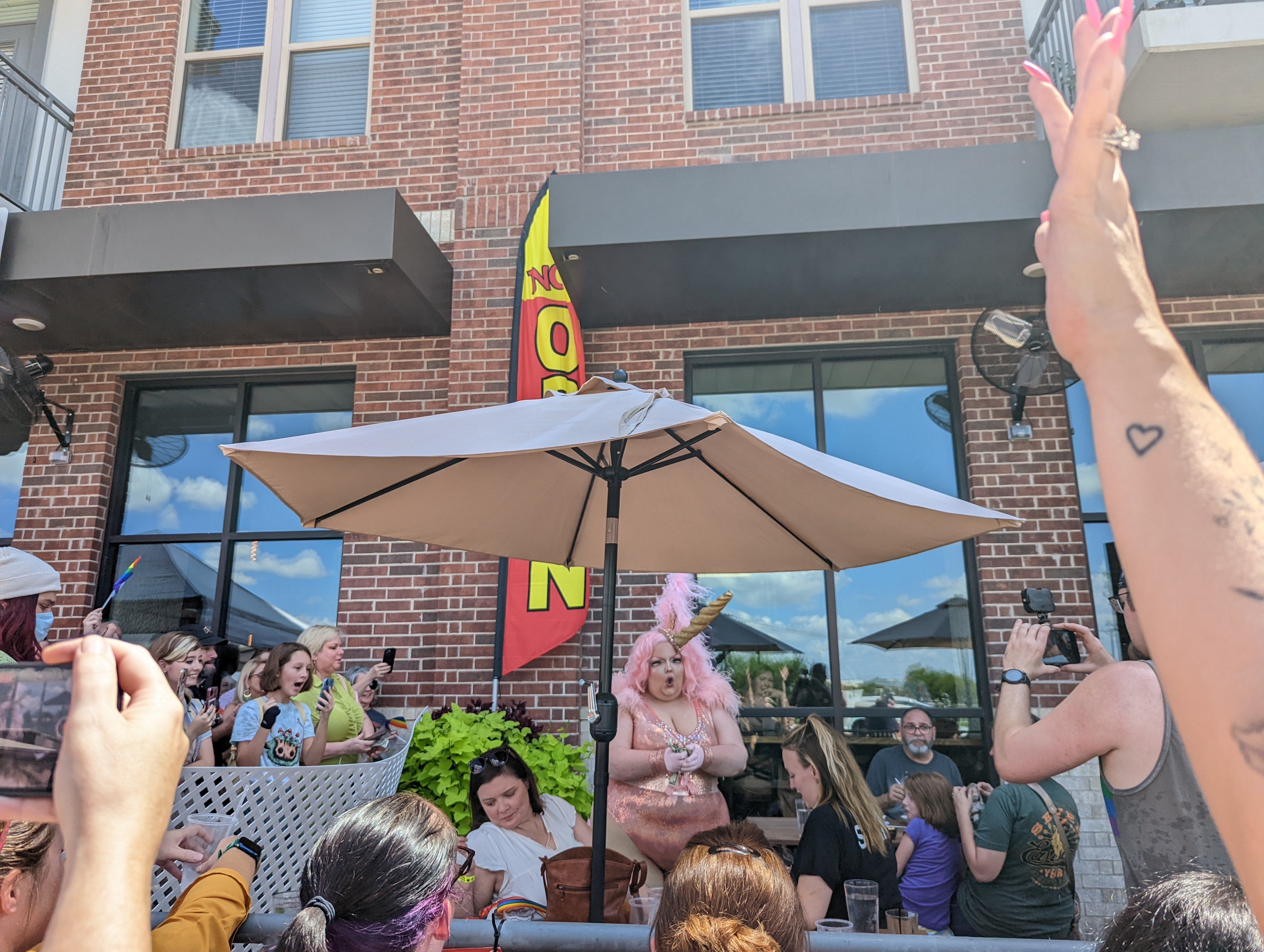 While protesters shouted from across the street, the drag show at Anderson's went on.