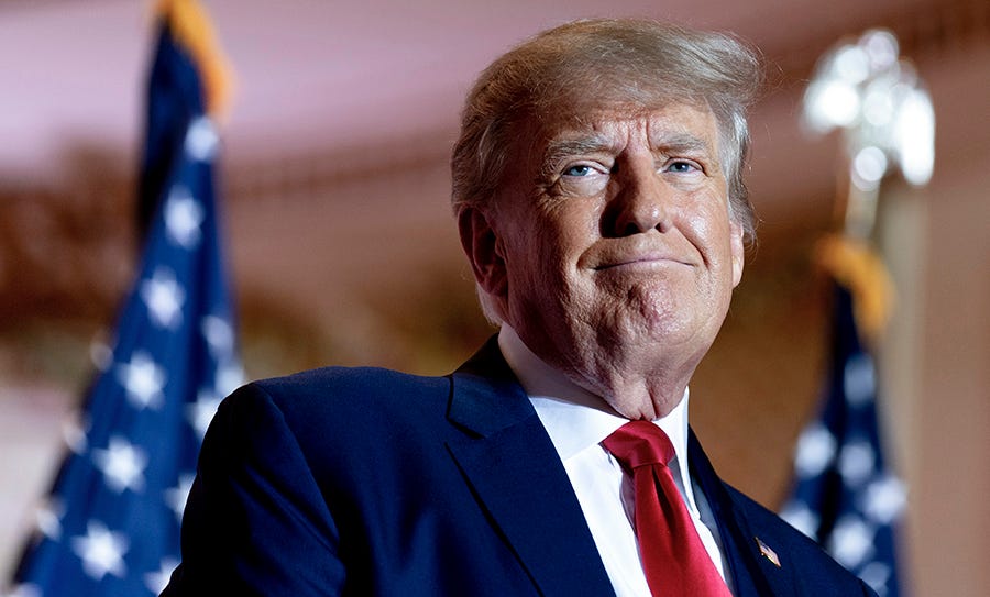 Former President Donald Trump announces Nov. 15 at Mar-a-Lago in Palm Beach, Fla., that he will run for president again in 2024.