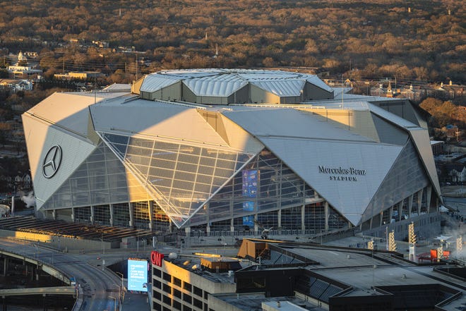 Mercedes-Benz Stadium in Atlanta is where a Bills-Chiefs AFC Championship Game would be played.