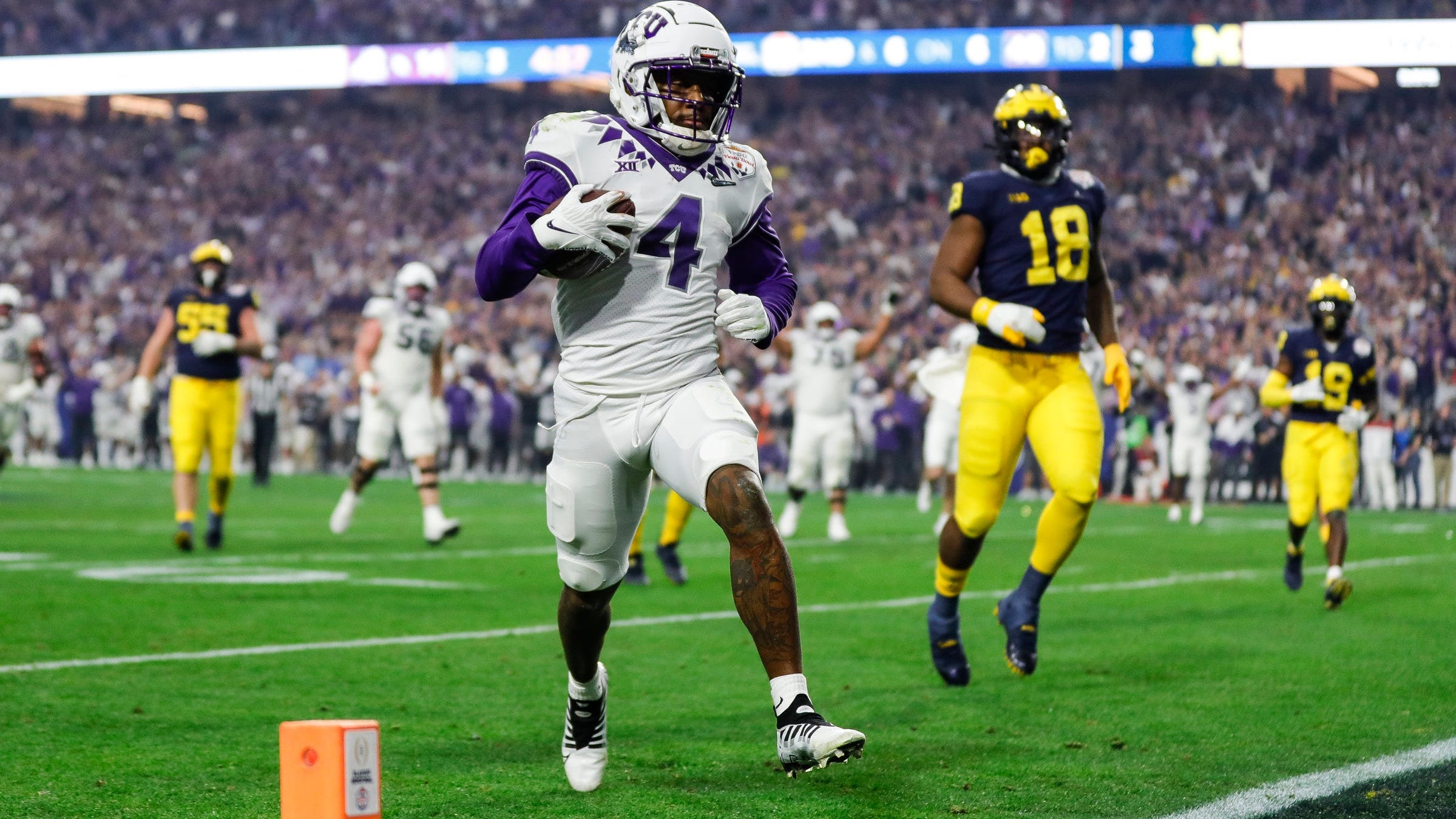 Irish Triumph Over Nittany Lions In Orange Bowl, Secure College Football Playoff Title Game Berth TCU tops Michigan in College Football Playoff semifinal at Fiesta Bowl