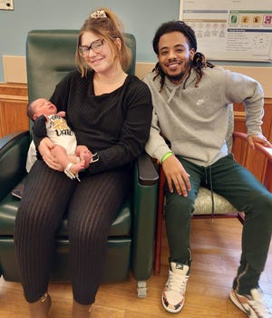ProMedica Monroe Regional Hospital welcomed its first baby born in 2023 at 9:41 a.m. Sunday, Jan. 1. Princeton Christopher Rocker is the son of  Katelynn Bowman and Johnathan Rocker. He weighed 8 pounds, 14 ounces and measured 21.5 inches long, a news release said.