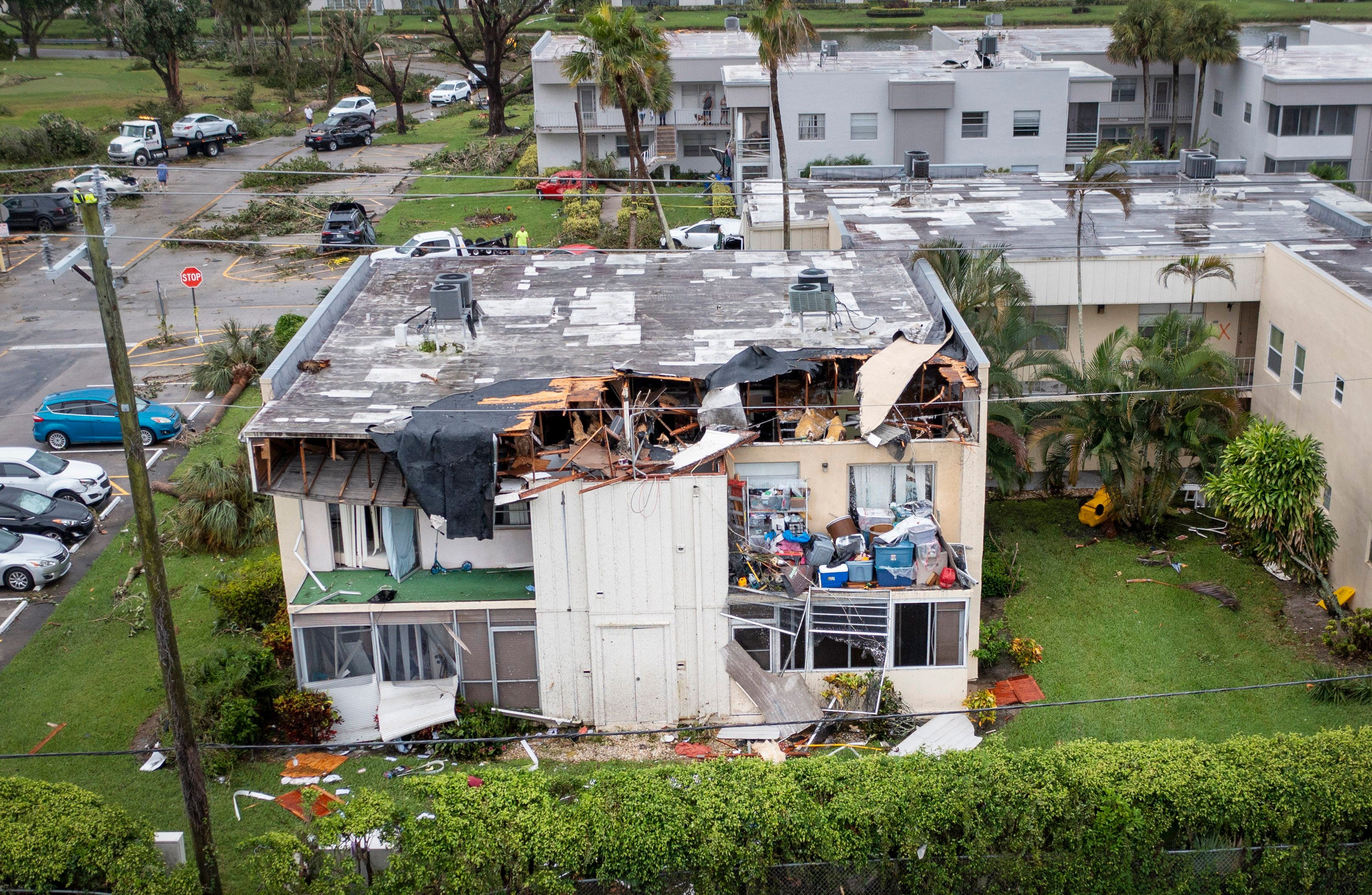 Damage to King's Point condos after tornado from Hurricane Ian on September 28, 2022.