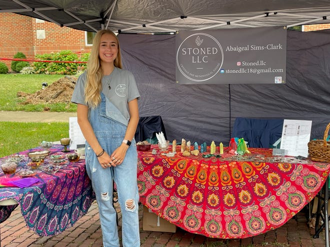 Abbey Sims-Clark owns and operates Stoned LLC.  She originally started the business in high school and has continued her efforts in college.