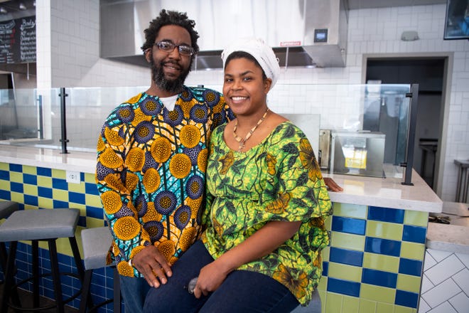 Kianga's Kitchen's Tor Ajanaku (left) and Romoke Ajanaku will soon open their food stall at Marble City Market in downtown Knoxville. The husband-and-wife team's vegan soul food business will take over the stall formerly occupied by Penne For Your Thoughts.