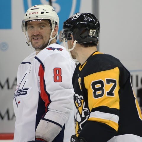 Washington Capitals left wing Alex Ovechkin and Pi