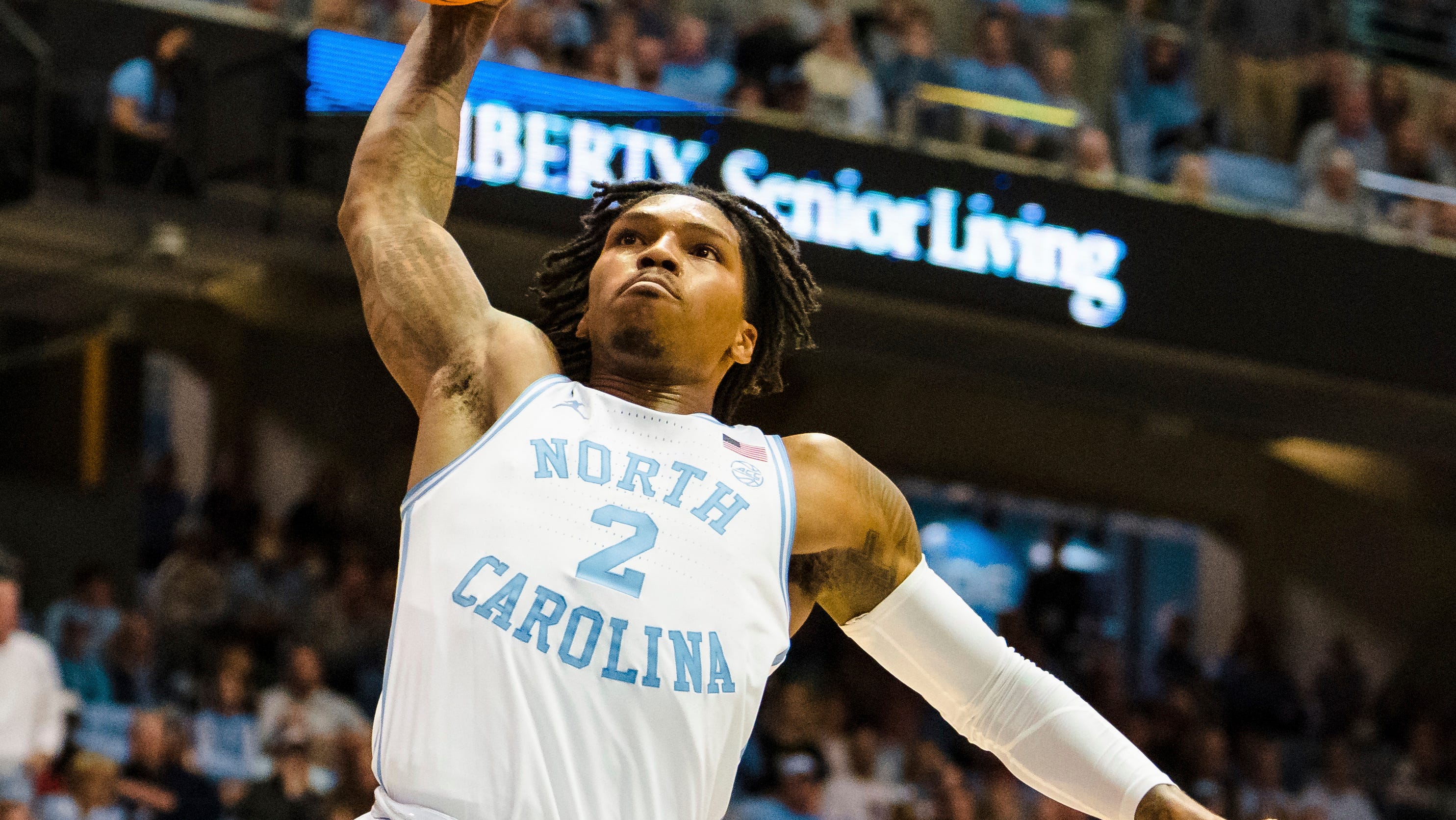‘I got your back’: UNC basketball’s Caleb Love defends Puff Johnson after Notre Dame foul