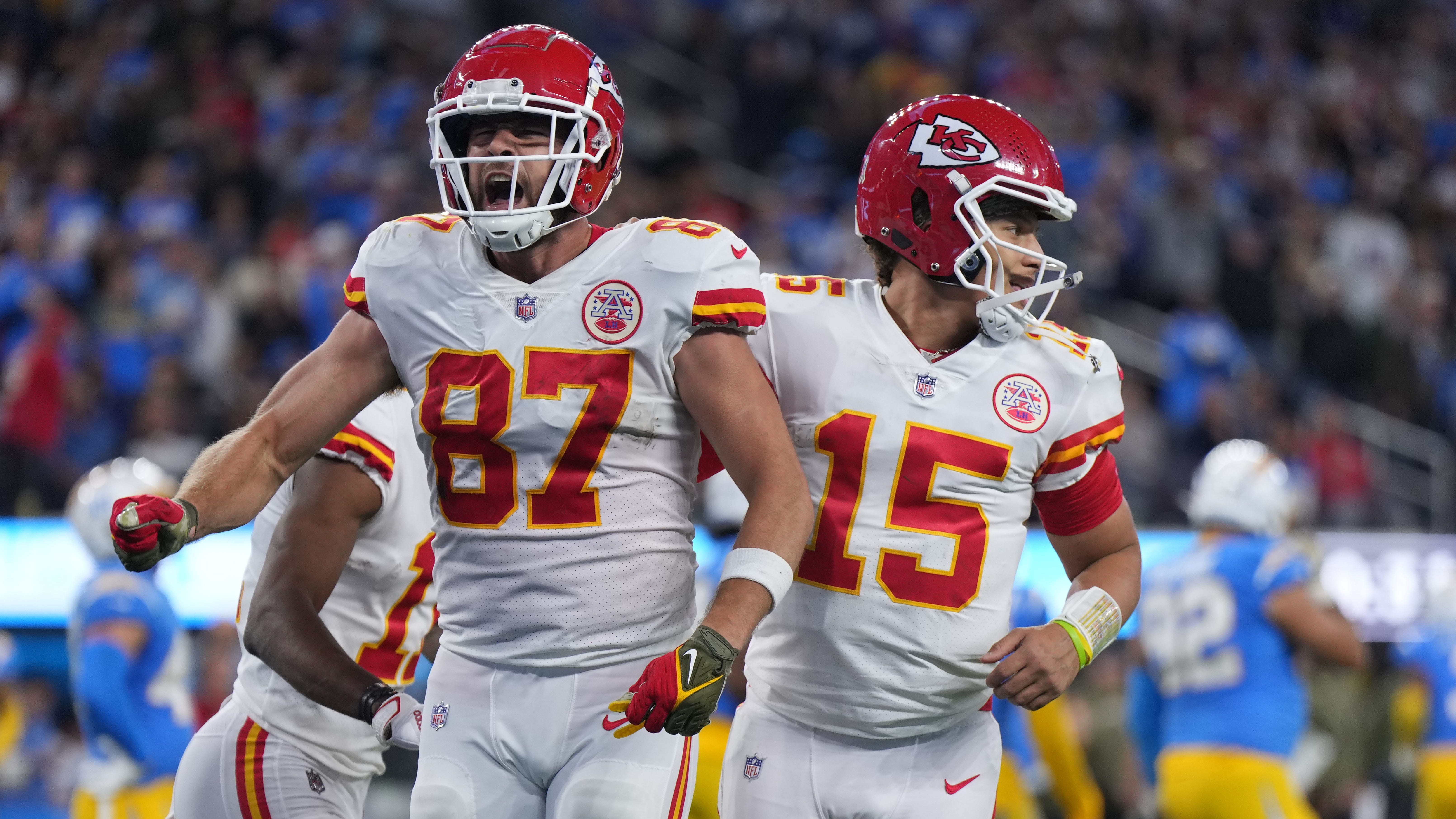 Chiefs TE Travis Kelce (87) and QB Patrick Mahomes have been a record-setting duo for six seasons.