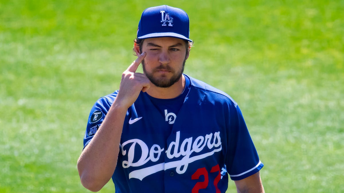 Trevor Bauer made 17 starts for the Dodgers in 2021.