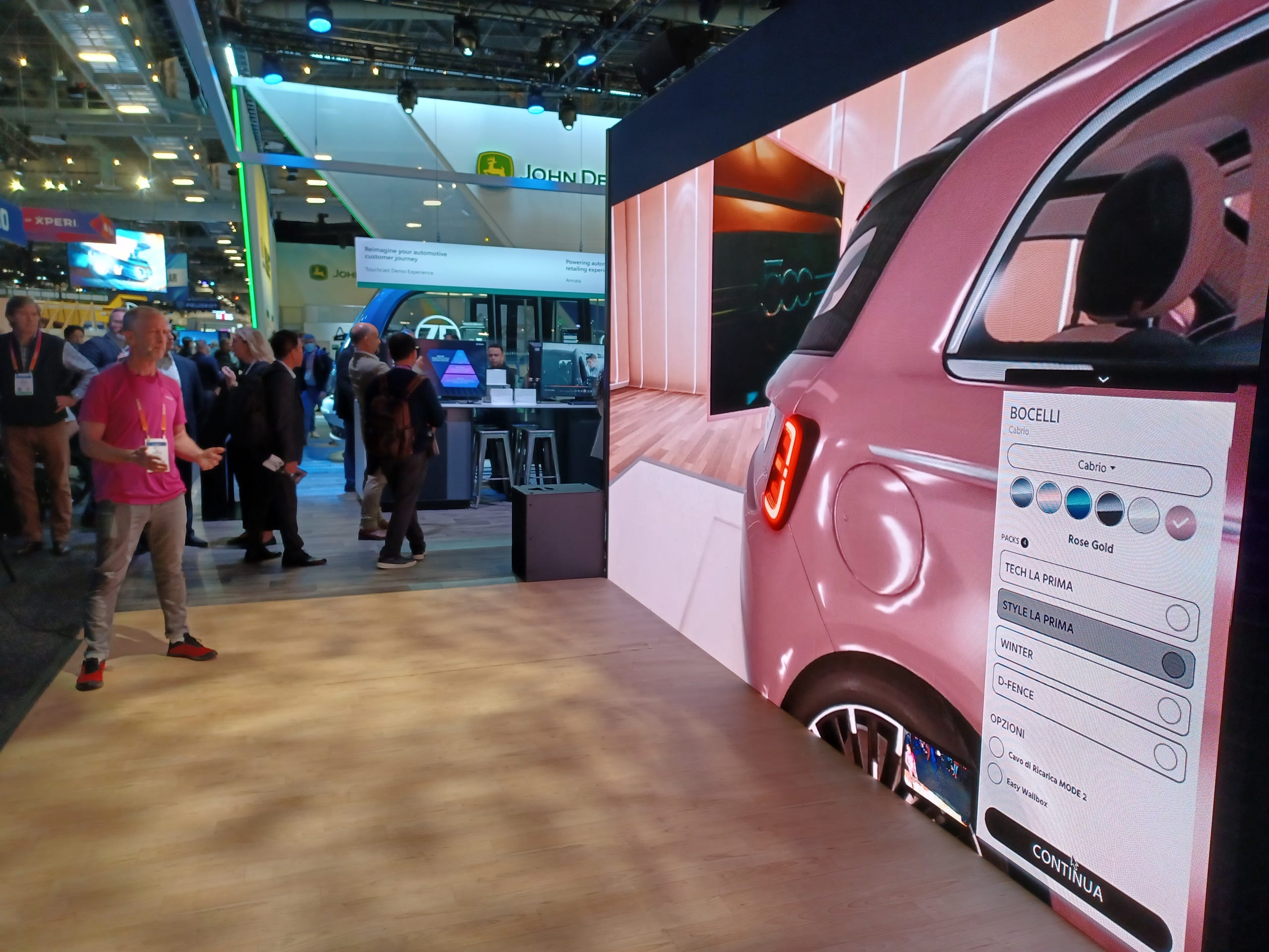 Ziv Navoth, chief marketing officer at Touchcast Inc., demonstrates at the CES consumer electronics trade show in Las Vegas the company's virtual Fiat 500e showroom that uses Microsoft Teams to connect with a remote salesperson.