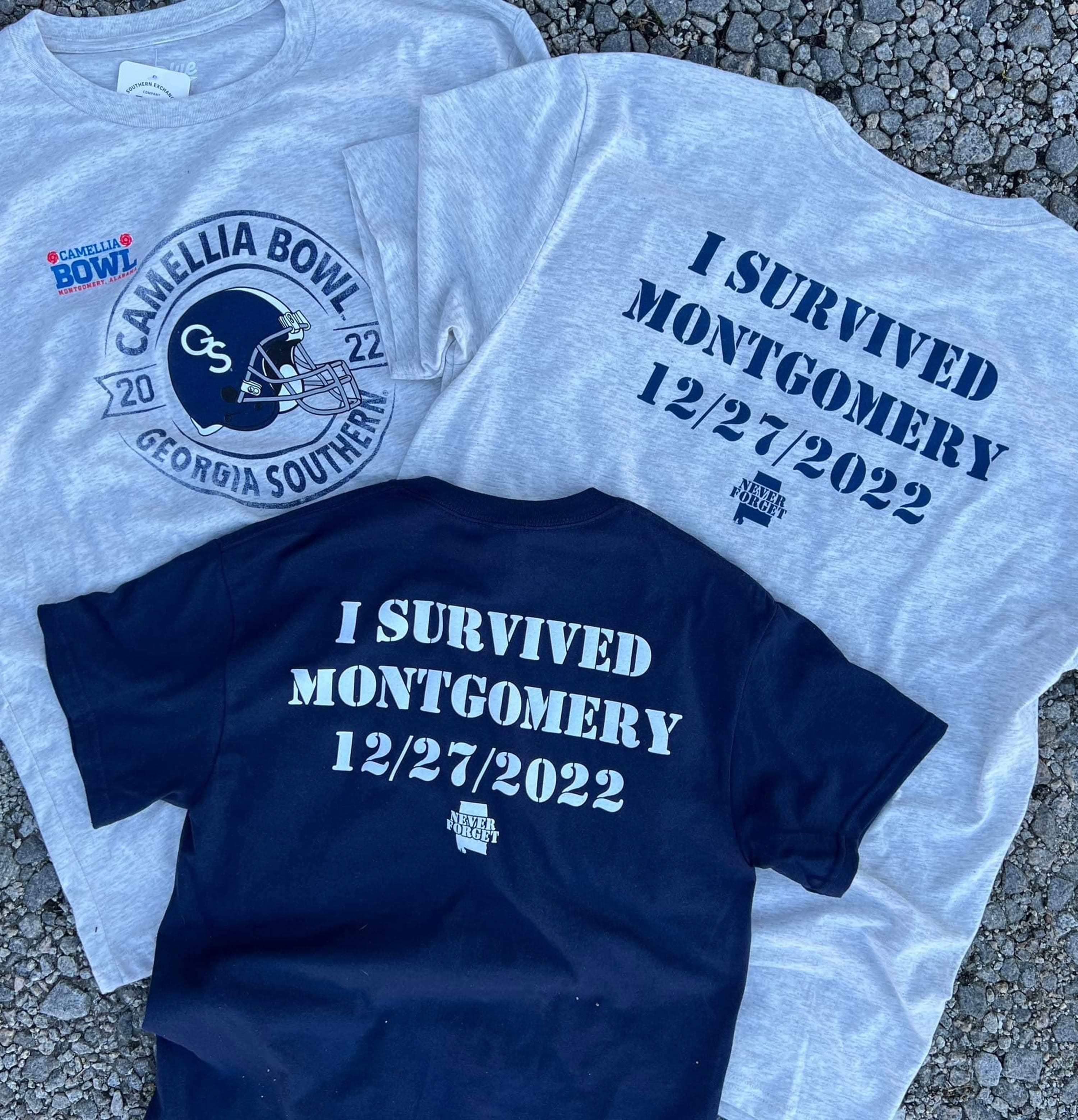 'I Survived Montgomery': Georgia Southern 2022 Camellia Bowl shirts