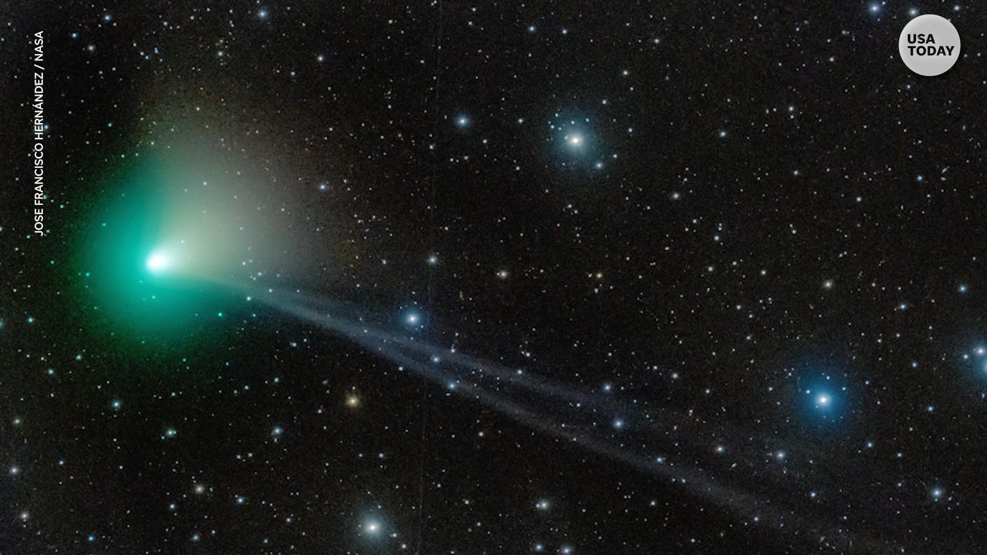 This newlydiscovered green comet is nearing Earth and it may be vi...