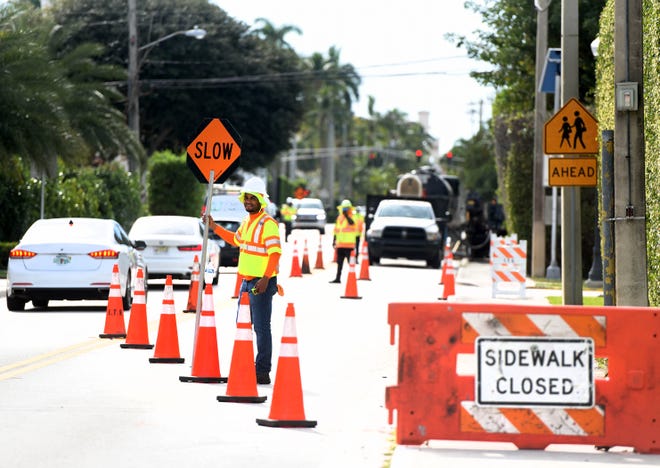 Palm Beach residents will have the opportunity to weigh in on a variety of issues such as quality of life, traffic, and environmental resilience during a community engagement session Tuesday at the Mandel Recreation Center. Here, undergrounding work continued Tuesday on Cocoanut Row.