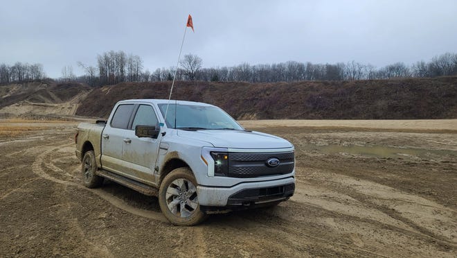 The 2023 Ford F-150 Lightning EV puts out a whopping 775 pound-feet of torque, which is good for flinging mud off-road.