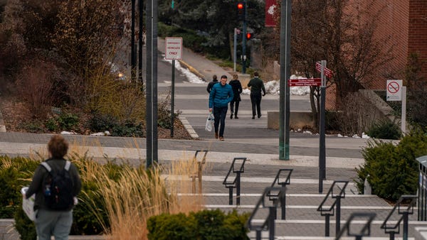 PULLMAN, WA - JANUARY 3: People walk on the campus
