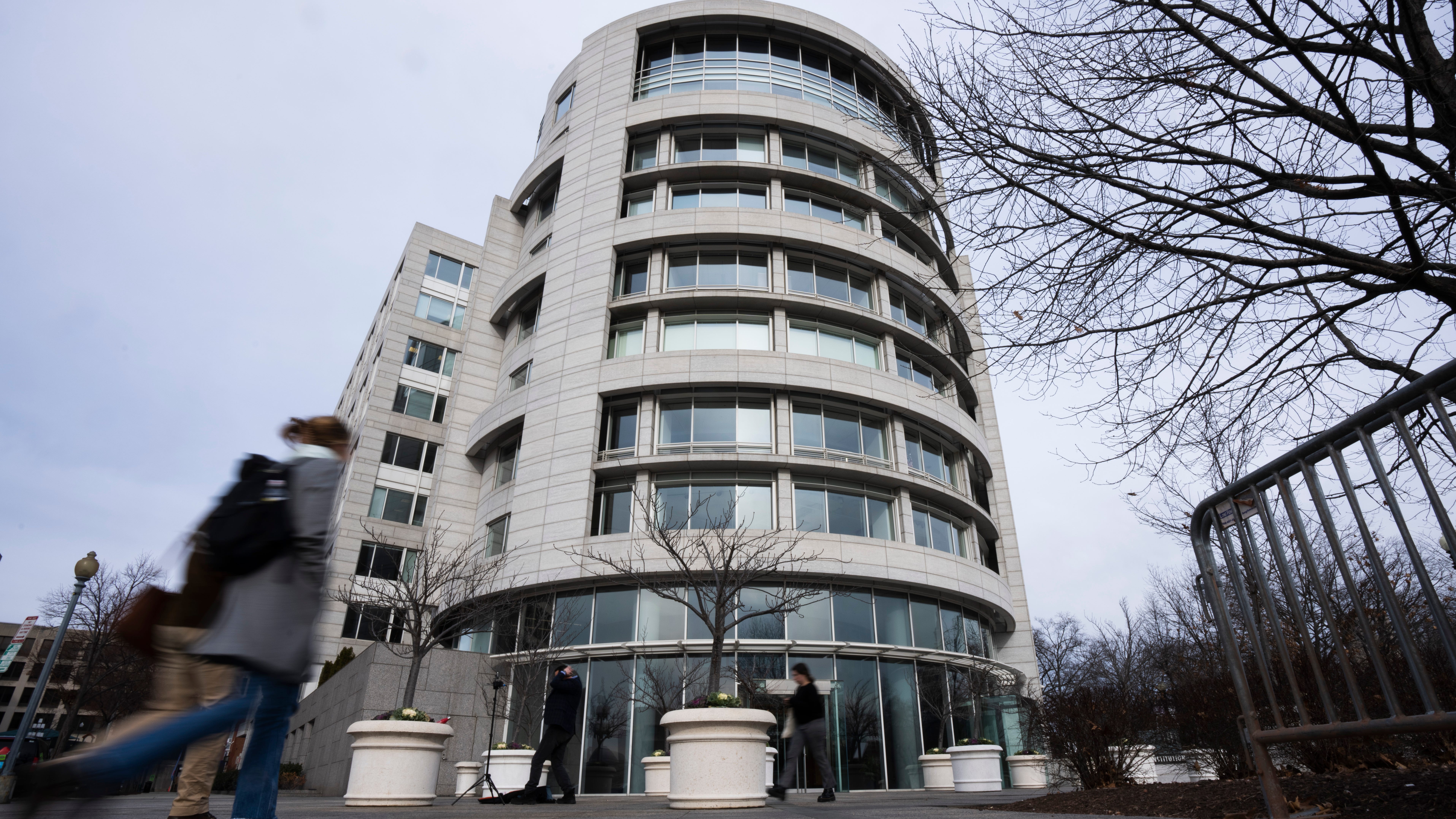 The building that housed office space of President Joe Biden's former institute, the Penn Biden Center, is seen at the corner of Constitution and Louisiana Avenue NW, in Washington, Tuesday, Jan. 10, 2023. Potentially classified documents were found on Nov. 2, 2022, in a 