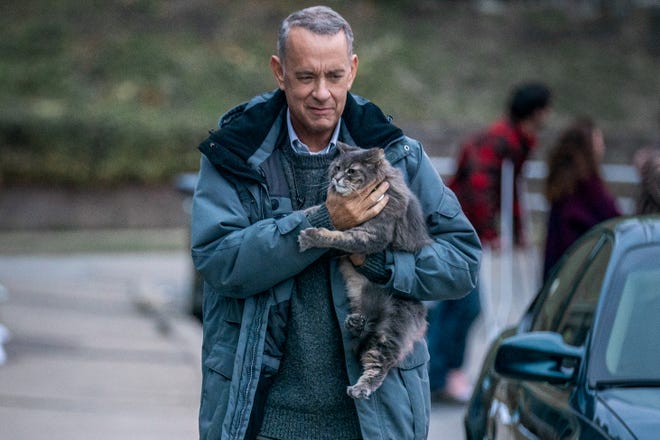 Grumpy Otto (Tom Hanks) has his cold exterior defrosted by a stray cat in "A Man Called Otto."