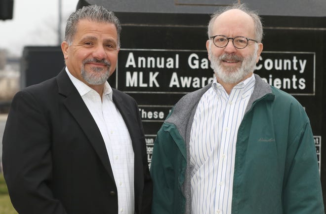 Friends Rafat Hamam, left, and William “Bill” Gross will receive 2023 Gaston Together Martin Luther King Unity Awards on Monday, Jan. 16. The two men have worked together for decades to promote acceptance of different faiths as part of the Gaston Interfaith Trialogue.