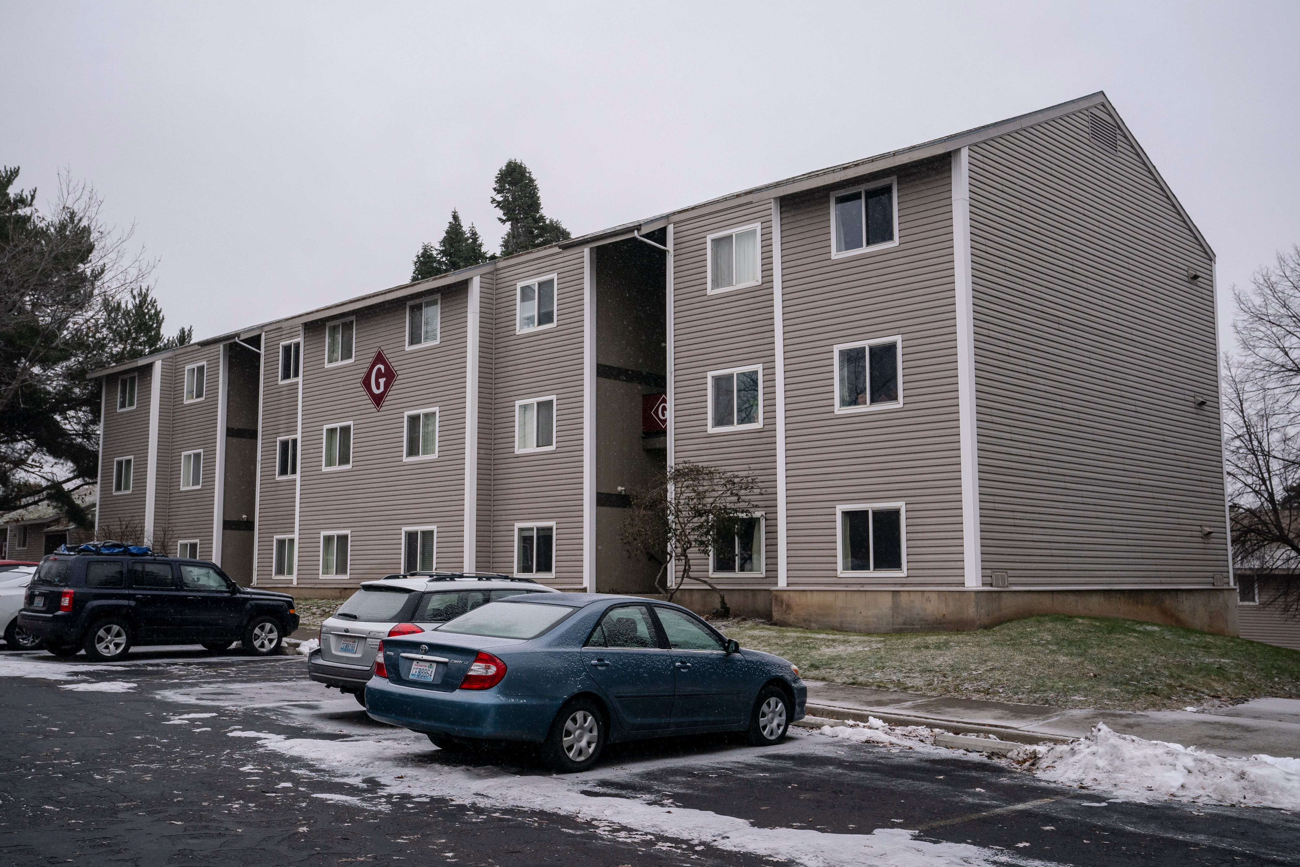 The apartment building in Pullman, Wash., where Bryan Kohberger lived when the four students were killed in Moscow, Idaho.