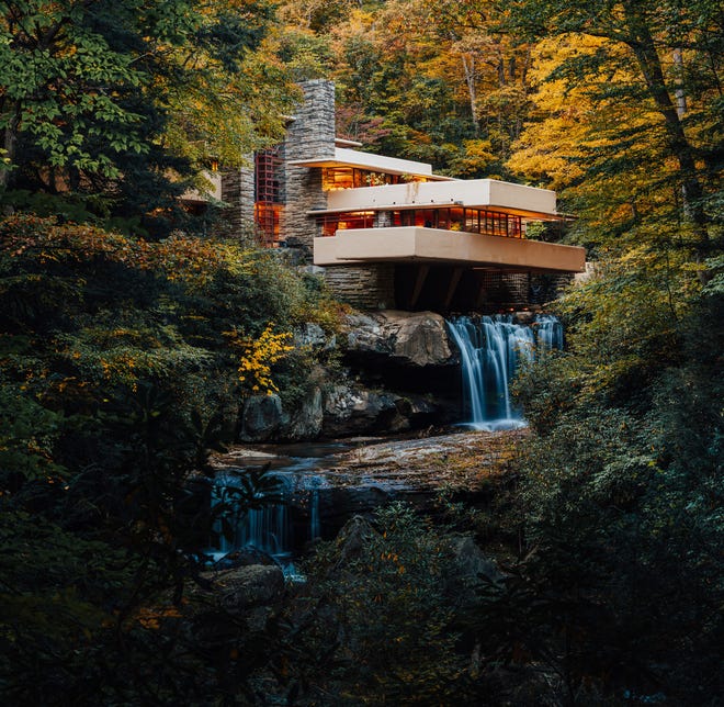 Archetect Frank Lloyd Wright designed Fallingwaters in southwestern Pennsylvania in 1935.