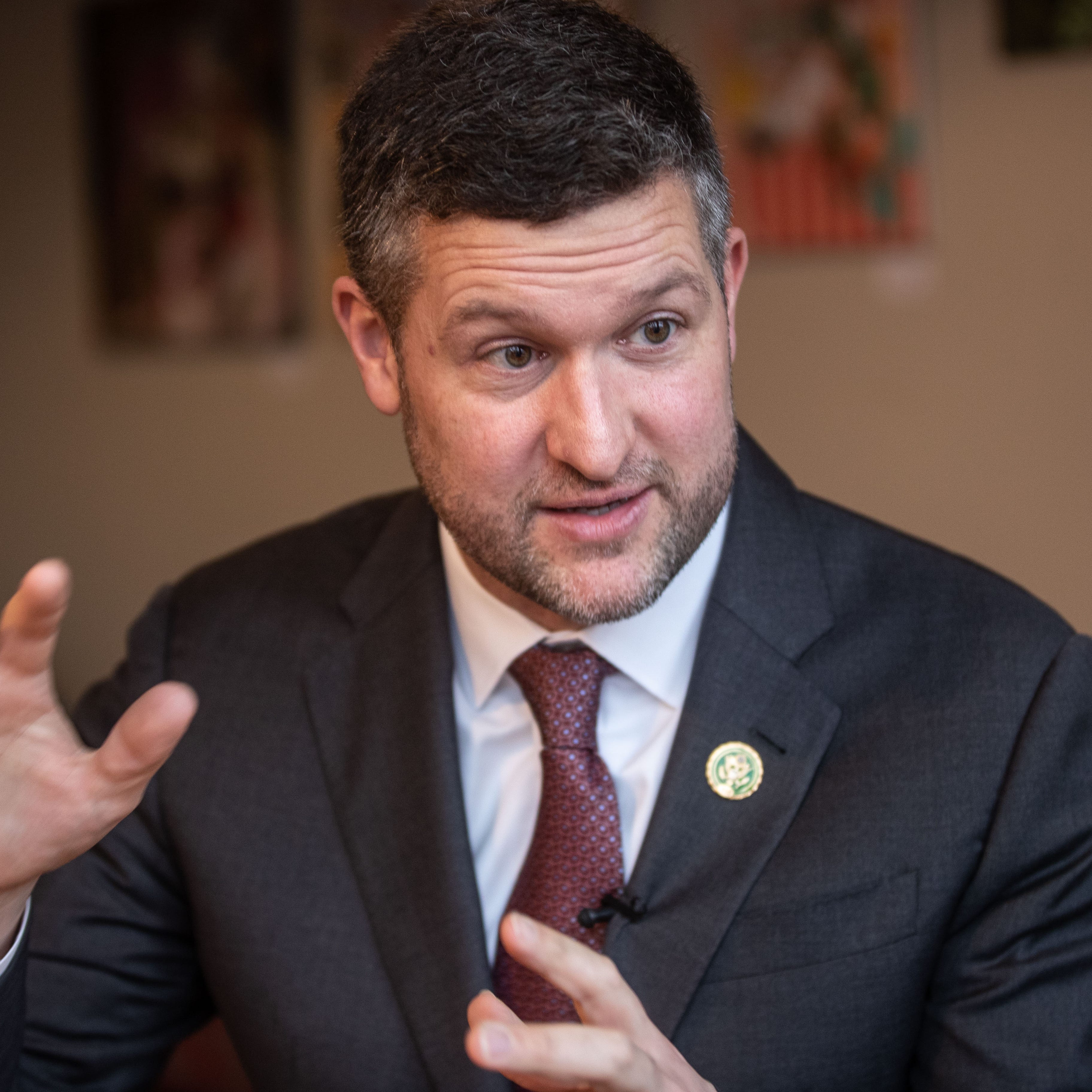 Rep. Pat Ryan of the 18th C.D. in New York, photographed at 2 Alices Coffee Lounge in downtown Newburgh Jan. 12, 2023.