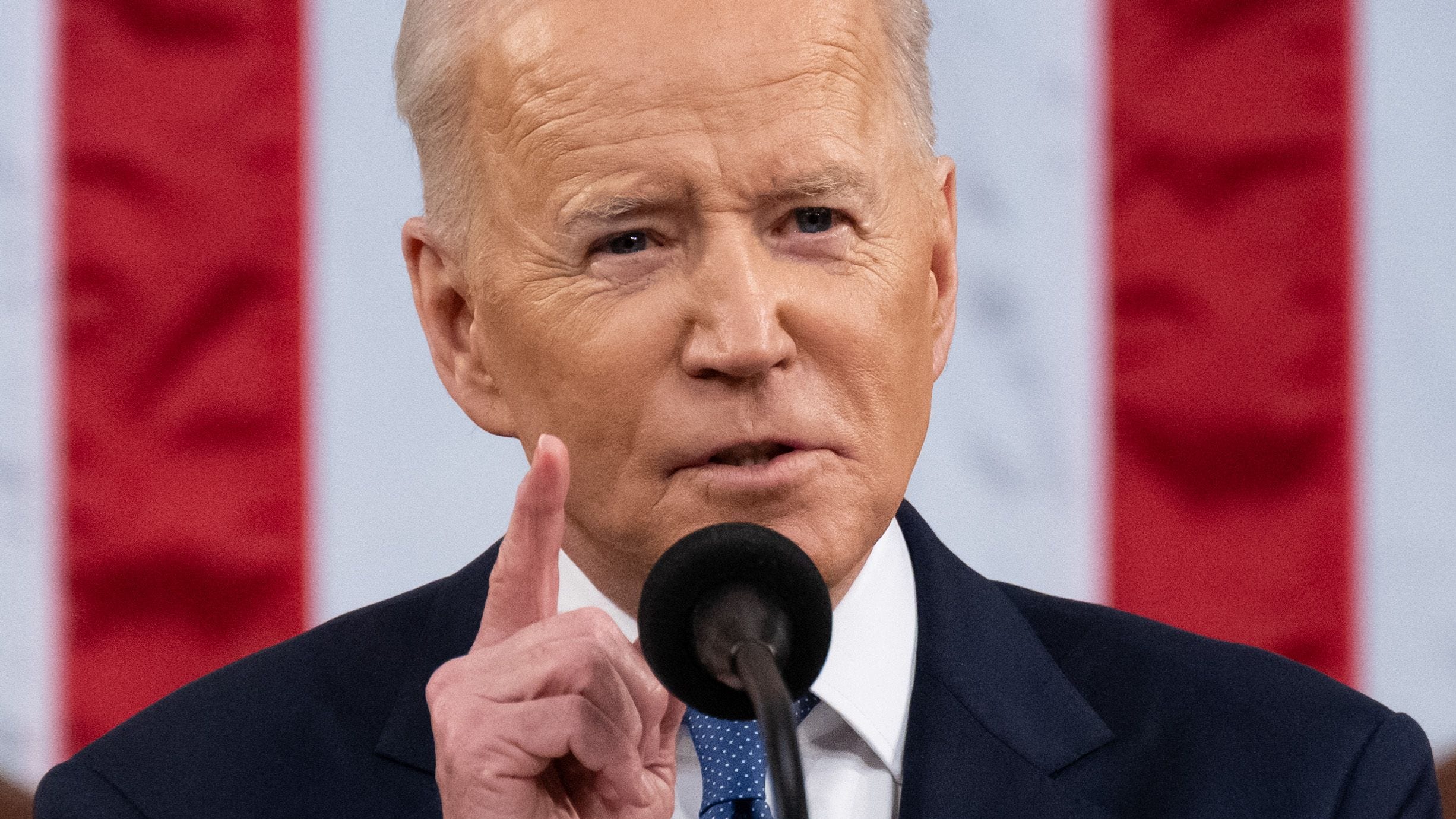 US President Joe Biden delivers his first State of the Union address at the US Capitol in Washington, DC, on March 1, 2022. (Photo by SAUL LOEB / POOL / AFP) (Photo by SAUL LOEB/POOL/AFP via Getty Images) ORG XMIT: 0 ORIG FILE ID: AFP_324A8ER.jpg