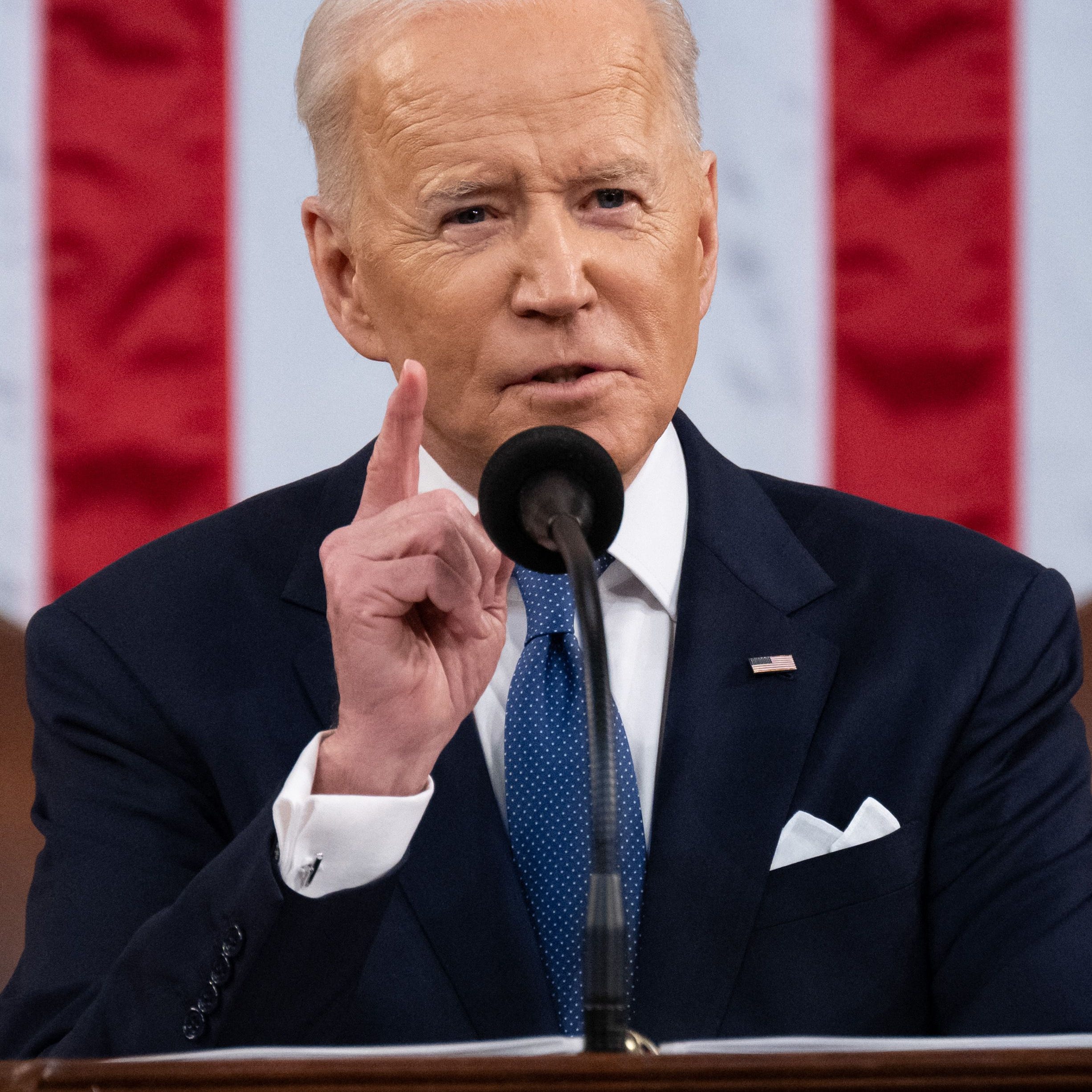 US President Joe Biden delivers his first State of the Union address at the US Capitol in Washington, DC, on March 1, 2022. (Photo by SAUL LOEB / POOL / AFP) (Photo by SAUL LOEB/POOL/AFP via Getty Images) ORG XMIT: 0 ORIG FILE ID: AFP_324A8ER.jpg