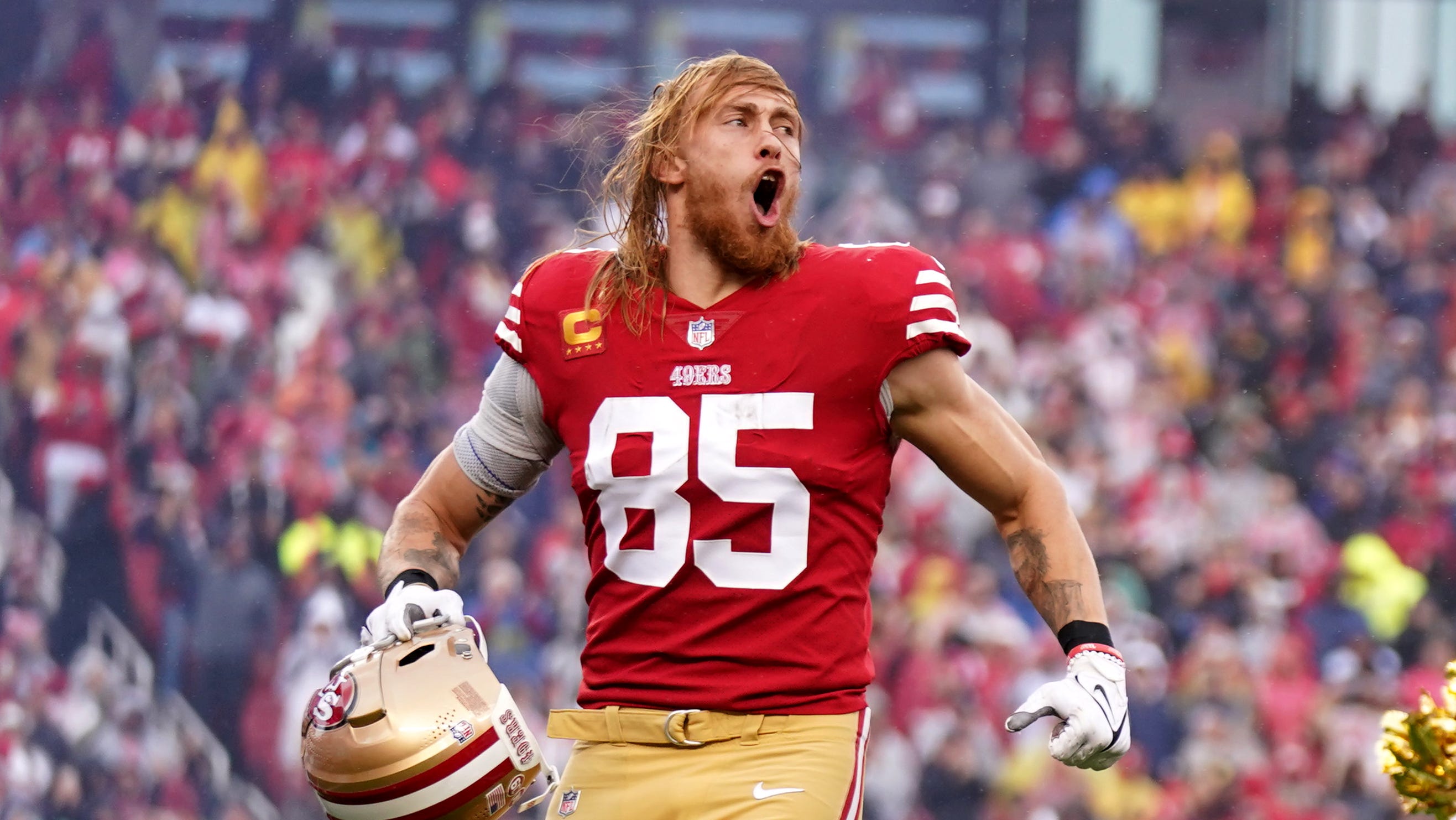 George Kittle's astonishing catch sets up Christian McCaffrey TD run