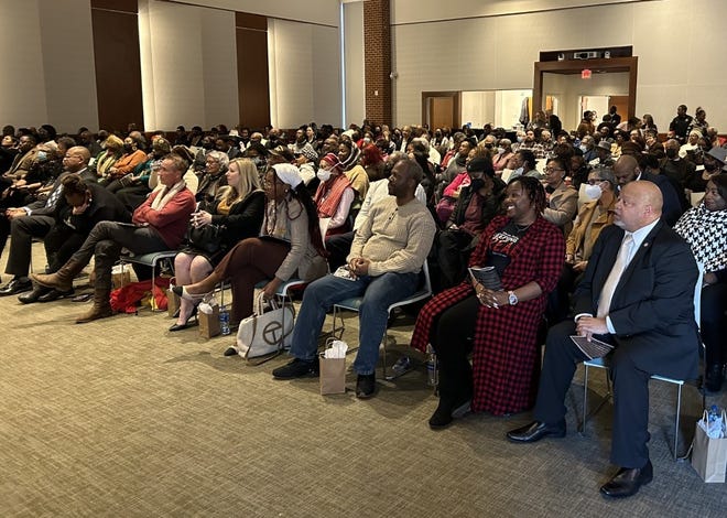 The auditorium of the Petersburg Public Library was filled to capacity Sunday, Jan. 15, 2023 for a ceremony honoring Dr. Martin Luther King Jr.
