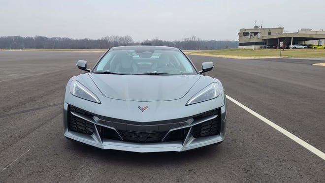 The 2024 Chevrolet Corvette E-Ray shares the same body parts as the Z06 — which are upgraded from the standard Stingray for better breathing in the front end.