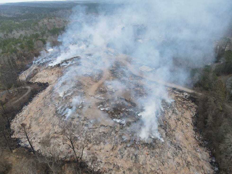 The Moody Fire Department captured an image of a landfill fire burning in St. Clair County, Alabama, in December.