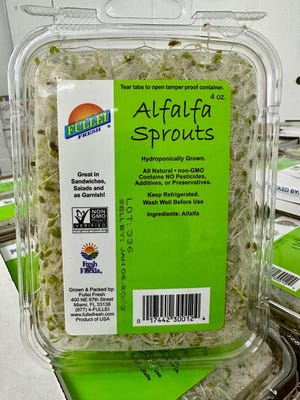 Photo of Fullei Fresh's recalled Alfalfa Sprouts product.