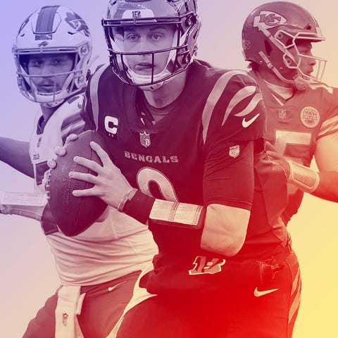 Left to right: Bills QB Josh Allen, Bengals QB Joe