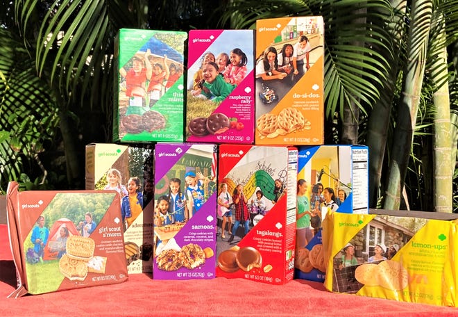 The 2023 Girl Scout Cookie lineup in all its glory.