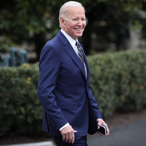 President Joe Biden departs the White House on Thu