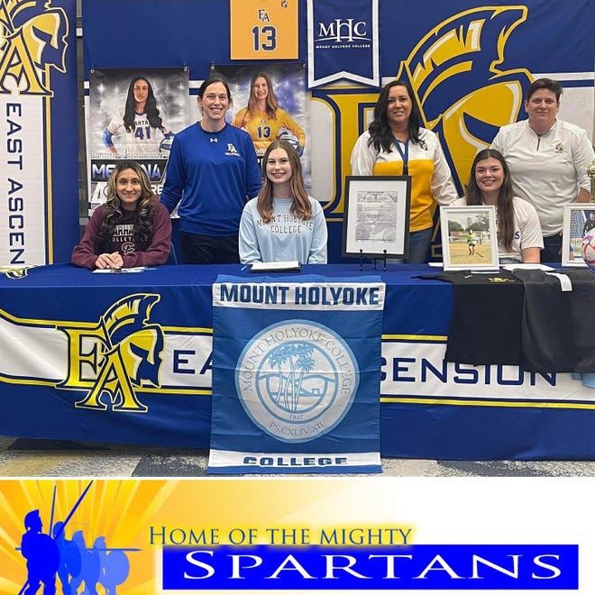 East Ascension High School celebrated a signing ceremony for Melinna Carrero, Katie Frank, and Hannah May.