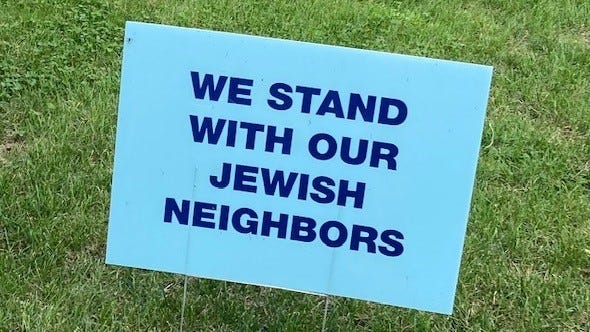 A lawn sign against antisemitism. This one was in Nashville's Richland neighborhood.